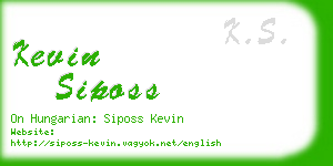 kevin siposs business card